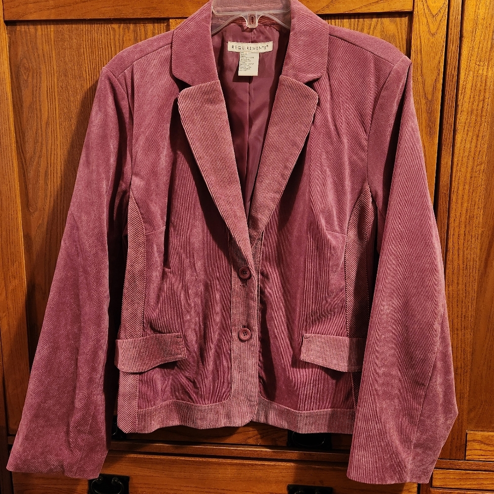 Requirements Maroon Corduroy Blazer Women's XL